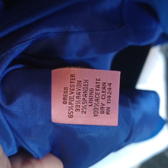 Eliza J beautiful mid-weight blue dress from Nordstrom, 3/4 sleeve, lined - Picture 7 of 8